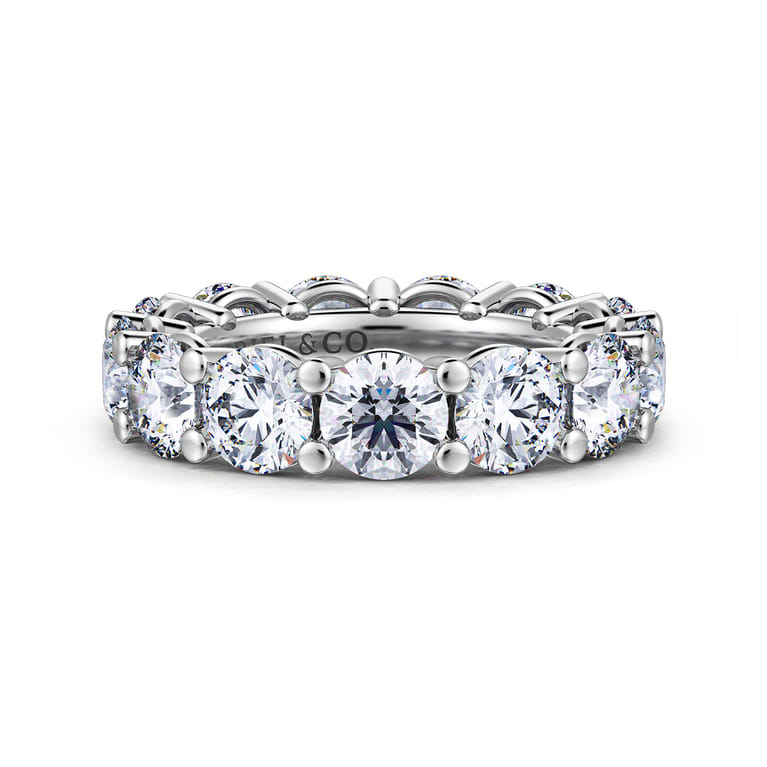 Eternity Band Wedding Ring in 14k White Gold with Round Natural Diamond at Gabriel & Co. - Shot 1