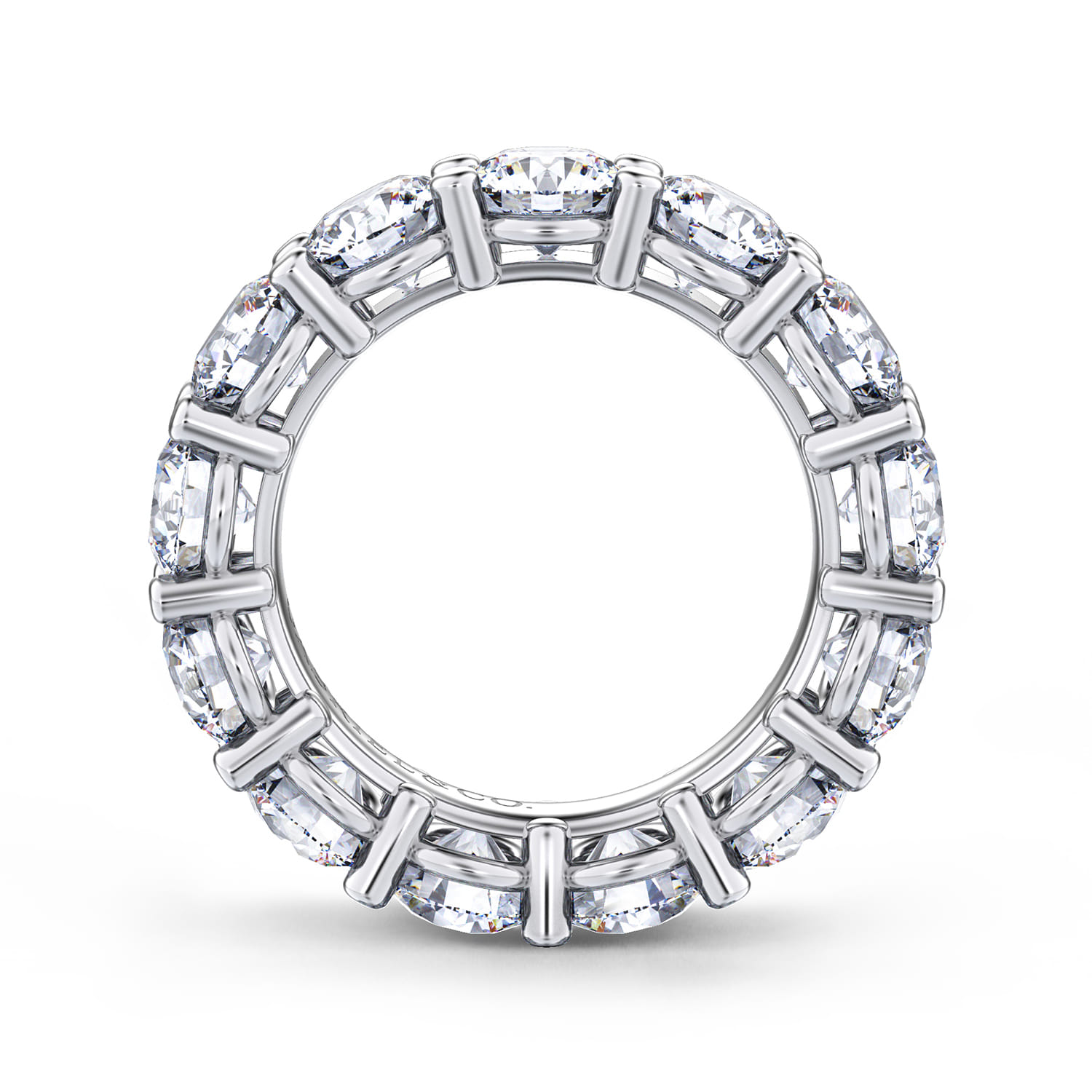 Eternity Band Wedding Ring in 14k White Gold with Round Natural Diamond at Gabriel & Co. - Shot 2