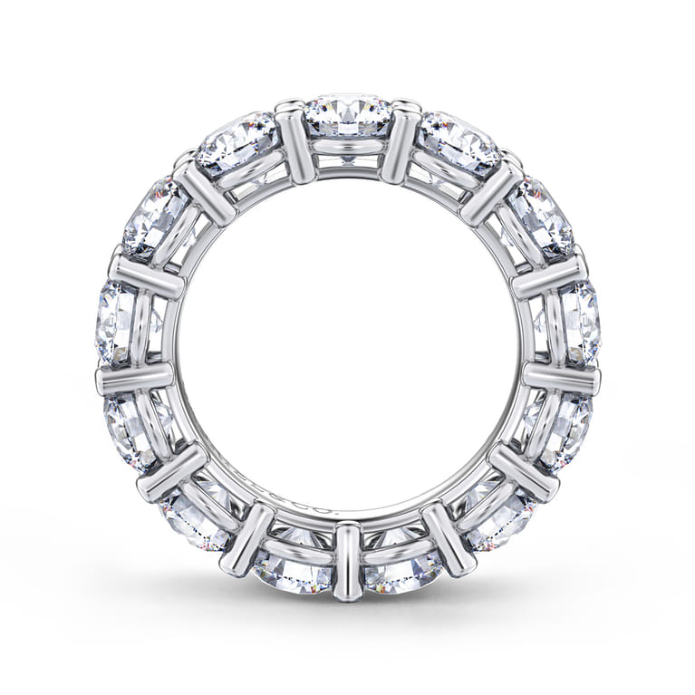 Eternity Band Wedding Ring in 14k White Gold with Round Natural Diamond at Gabriel & Co. - Shot 2