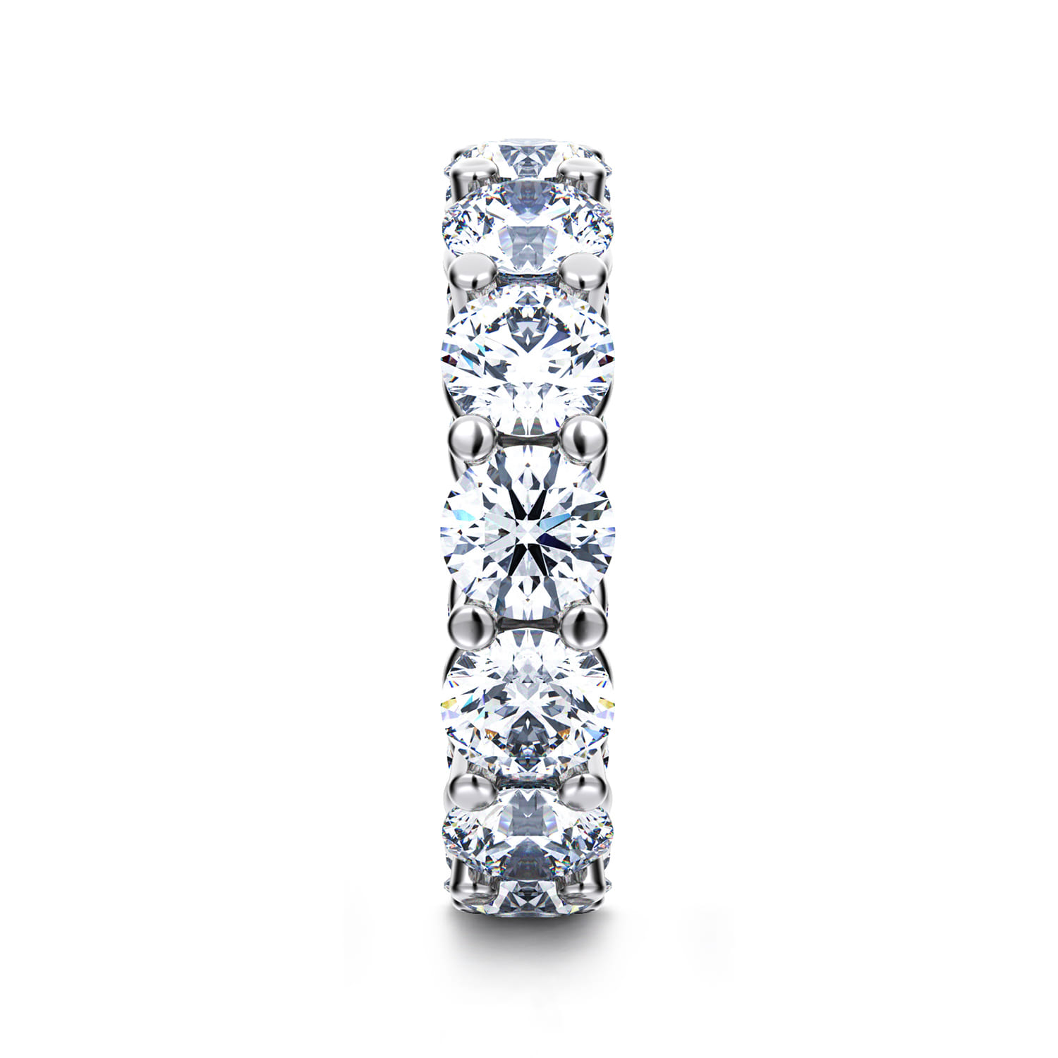 Eternity Band Wedding Ring in 14k White Gold with Round Natural Diamond at Gabriel & Co. - Shot 4