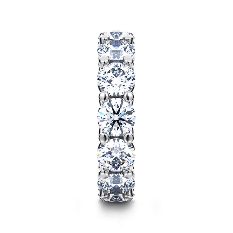 Eternity Band Wedding Ring in 14k White Gold with Round Natural Diamond at Gabriel & Co. - Shot 4