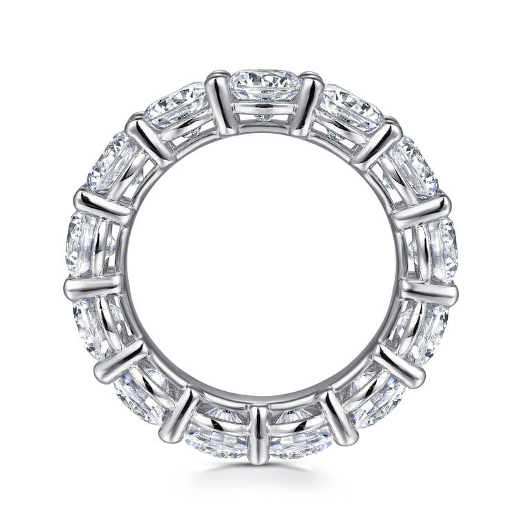 Eternity Band Wedding Ring in 14k White Gold with Round Natural Diamond at Gabriel & Co. - Shot 2