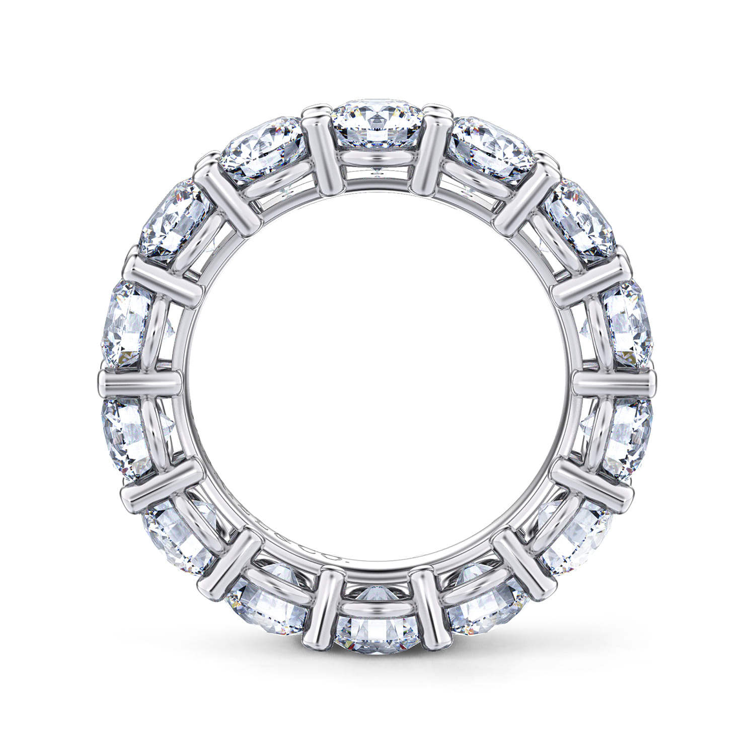 Eternity Band Wedding Ring in 14k White Gold with Round Natural Diamond at Gabriel & Co. - Shot 2