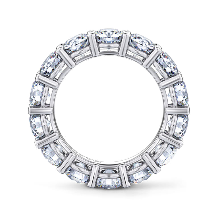 Eternity Band Wedding Ring in 14k White Gold with Round Natural Diamond at Gabriel & Co. - Shot 2