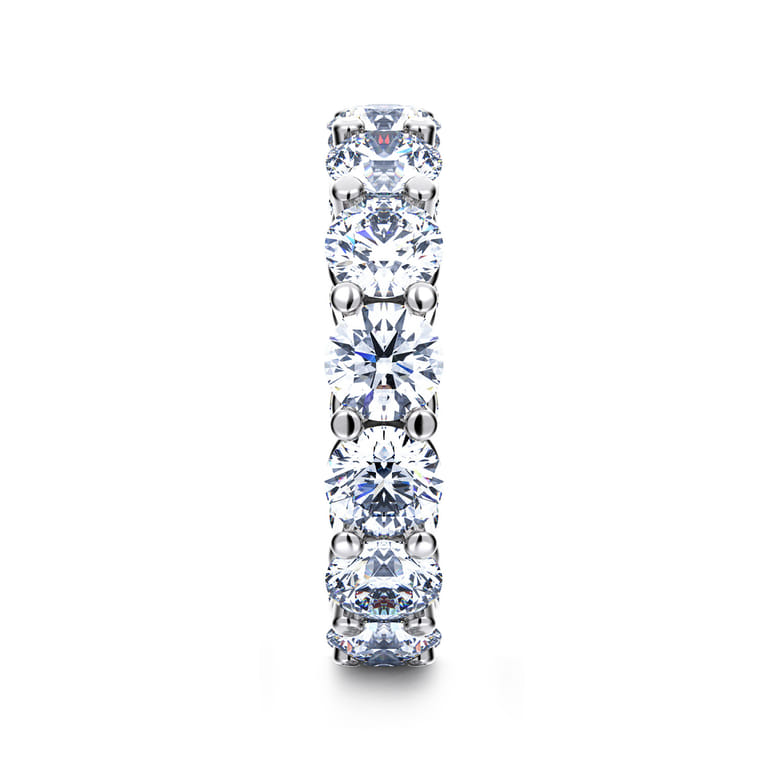 Eternity Band Wedding Ring in 14k White Gold with Round Natural Diamond at Gabriel & Co. - Shot 4