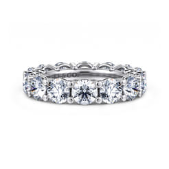 Basque - 14K White Gold Shared Prong Diamond Eternity Band