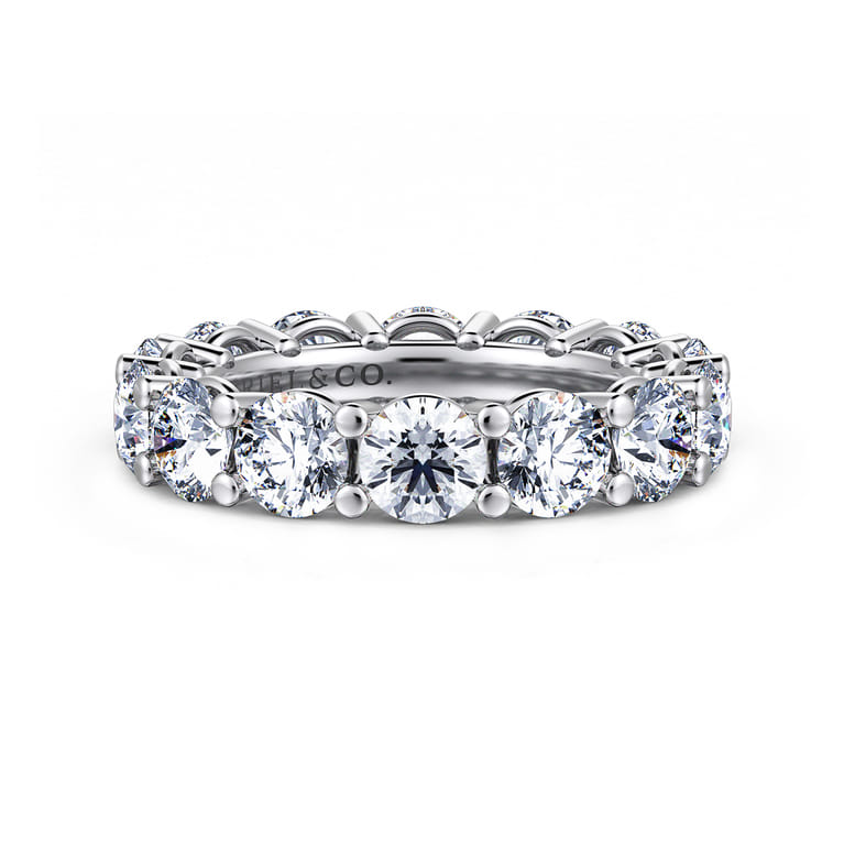 Eternity Band Wedding Ring in 14k White Gold with Round Natural Diamond at Gabriel & Co. - Shot 1