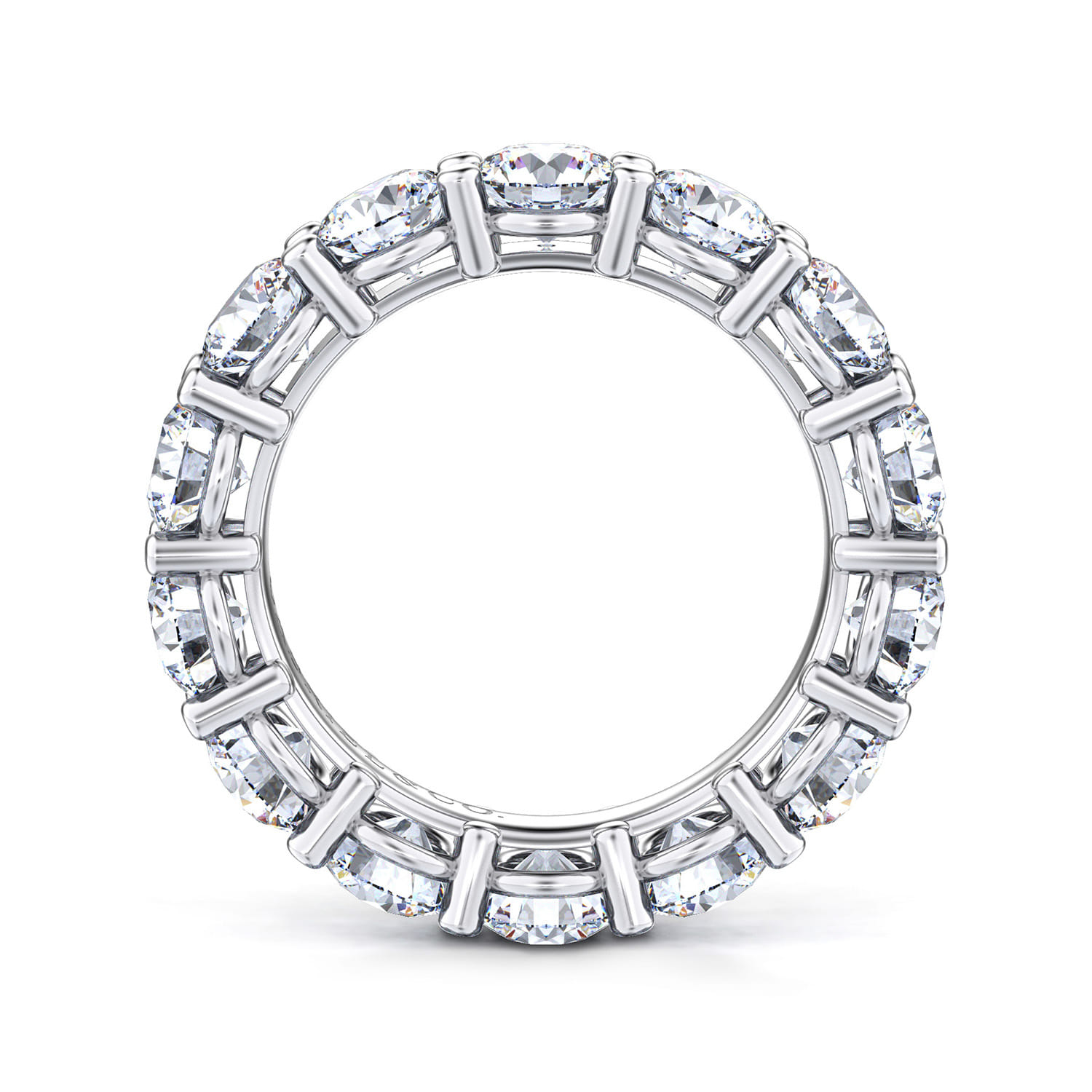 Eternity Band Wedding Ring in 14k White Gold with Round Natural Diamond at Gabriel & Co. - Shot 2