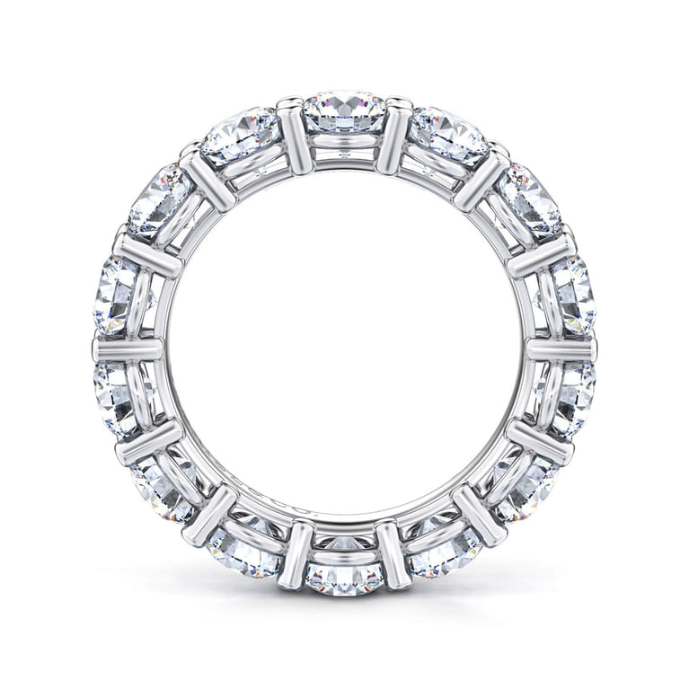 Eternity Band Wedding Ring in 14k White Gold with Round Natural Diamond at Gabriel & Co. - Shot 2