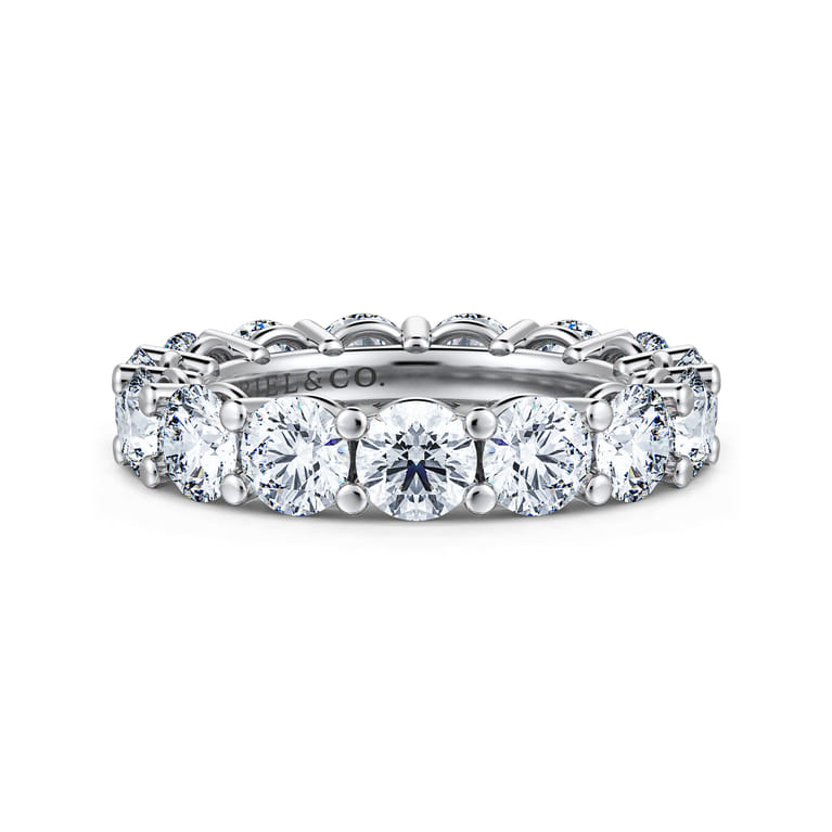 Eternity Band Wedding Ring in 14k White Gold with Round Natural Diamond at Gabriel & Co. - Shot 1