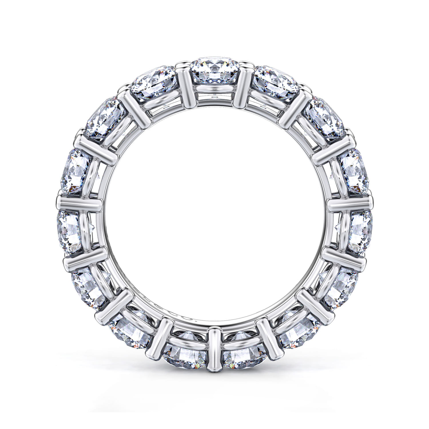 Eternity Band Wedding Ring in 14k White Gold with Round Natural Diamond at Gabriel & Co. - Shot 2