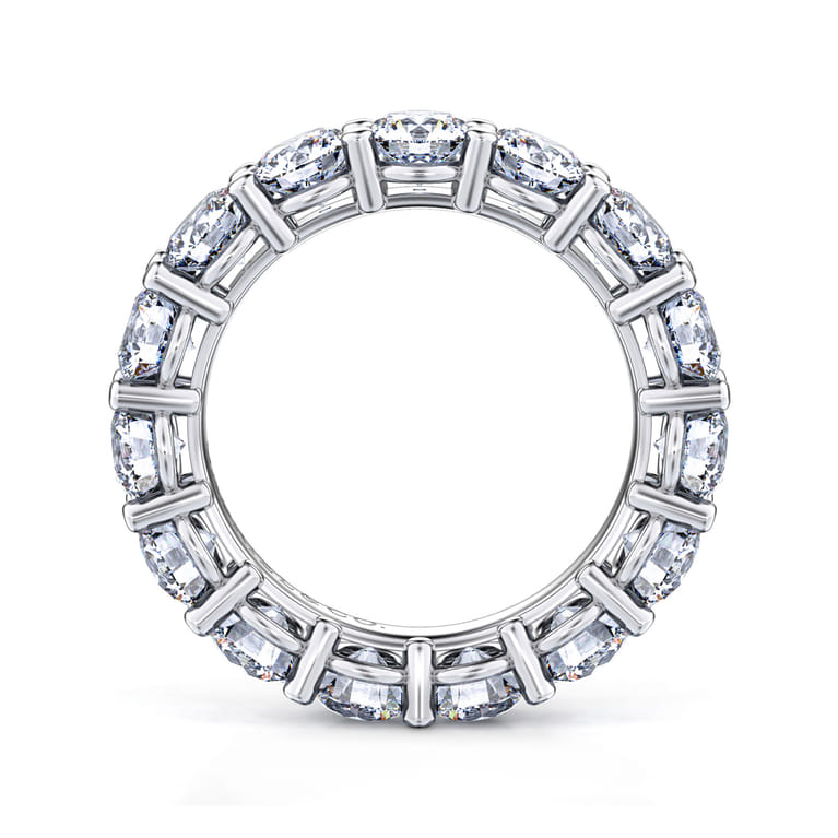 Eternity Band Wedding Ring in 14k White Gold with Round Natural Diamond at Gabriel & Co. - Shot 2