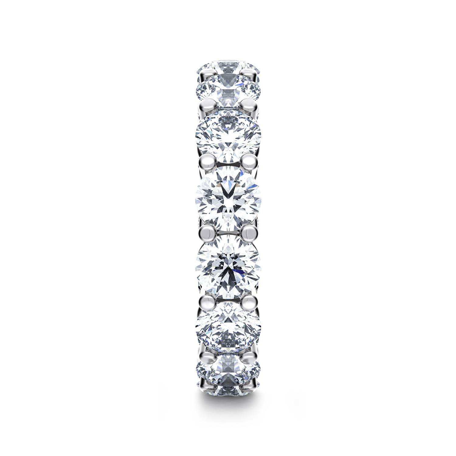 Eternity Band Wedding Ring in 14k White Gold with Round Natural Diamond at Gabriel & Co. - Shot 4