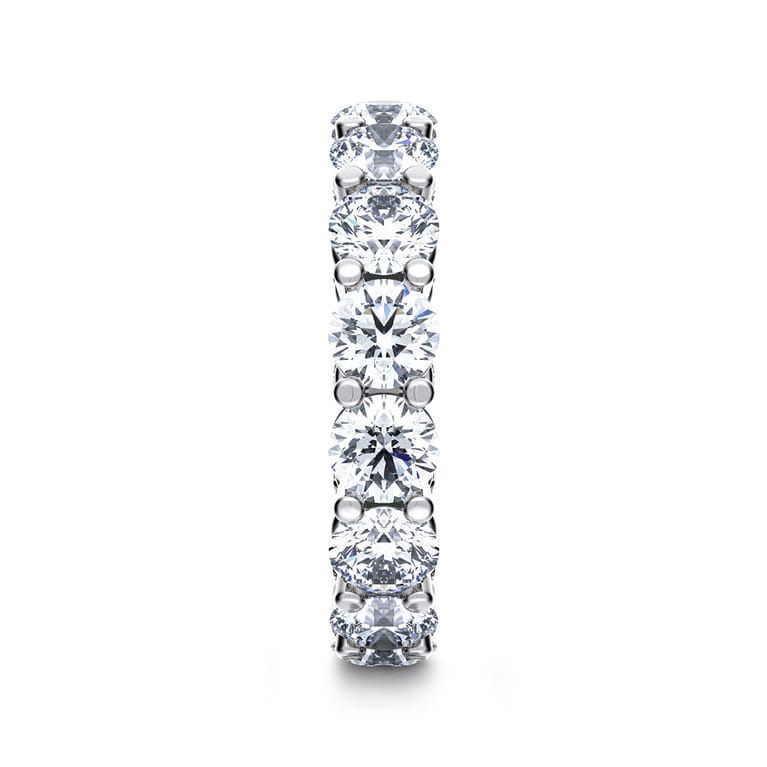 Eternity Band Wedding Ring in 14k White Gold with Round Natural Diamond at Gabriel & Co. - Shot 4