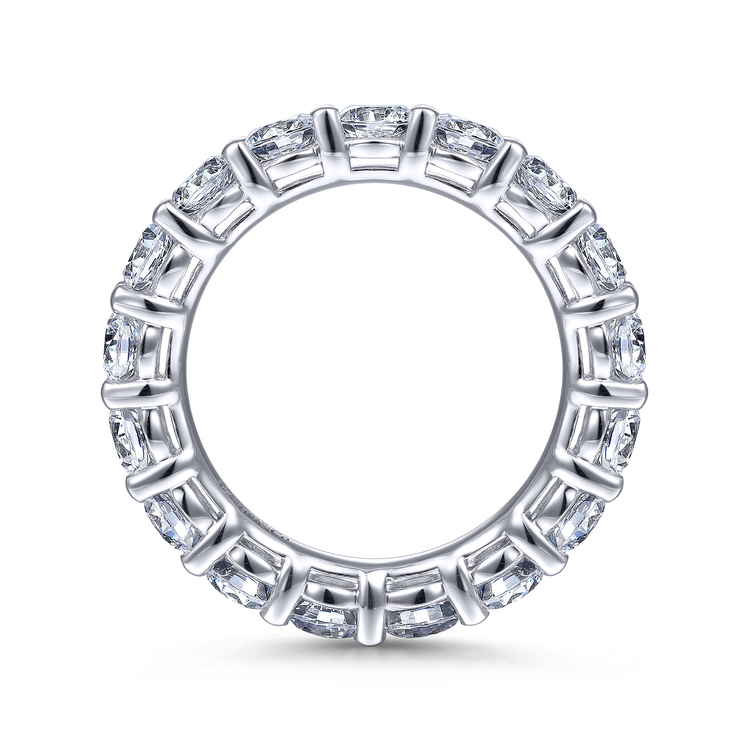 Eternity Band Wedding Ring in 14k White Gold with Round Natural Diamond at Gabriel & Co. - Shot 2