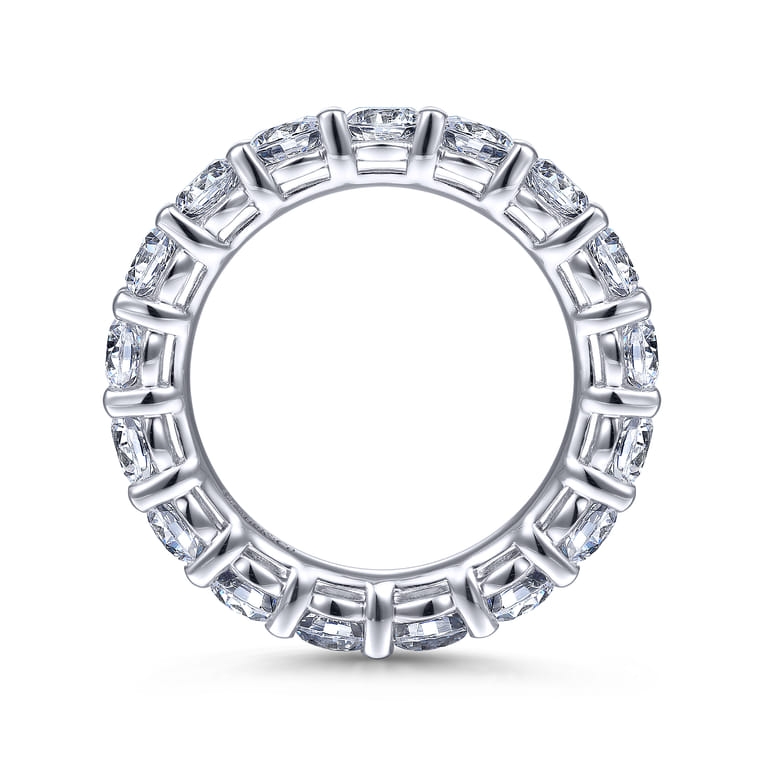 Eternity Band Wedding Ring in 14k White Gold with Round Natural Diamond at Gabriel & Co. - Shot 2