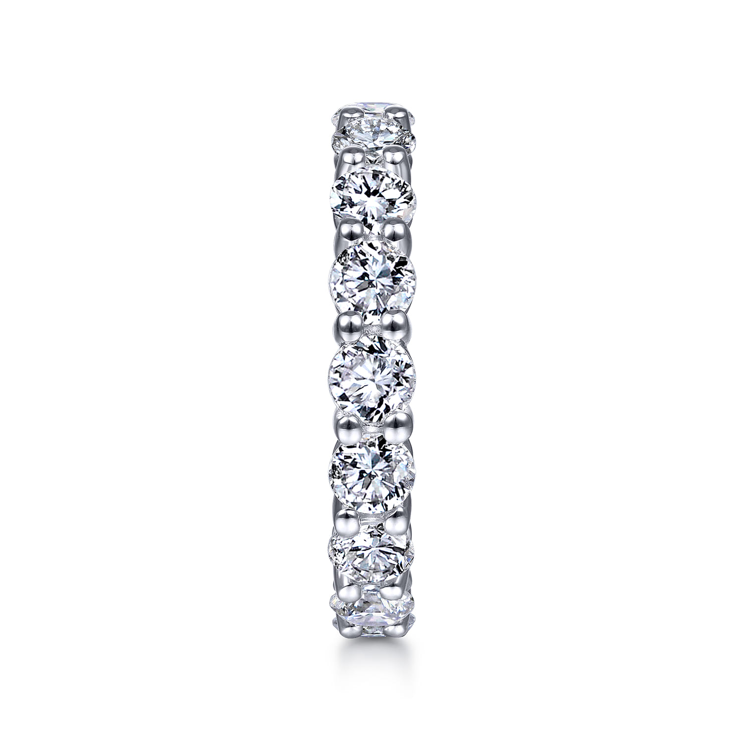 Eternity Band Wedding Ring in 14k White Gold with Round Natural Diamond at Gabriel & Co. - Shot 4