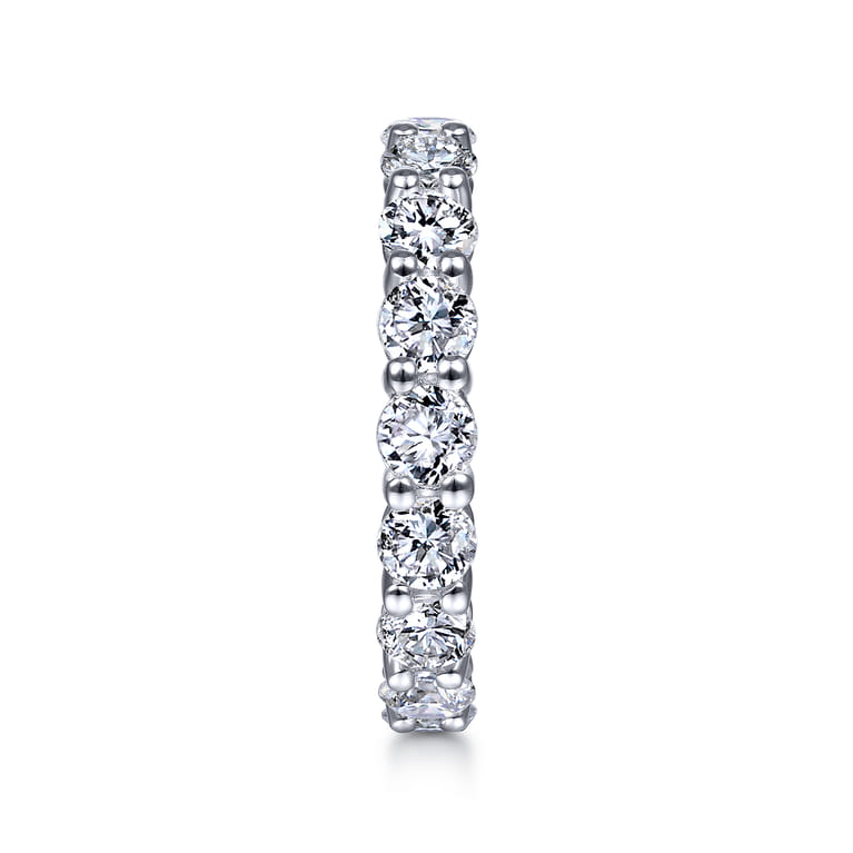 Eternity Band Wedding Ring in 14k White Gold with Round Natural Diamond at Gabriel & Co. - Shot 4