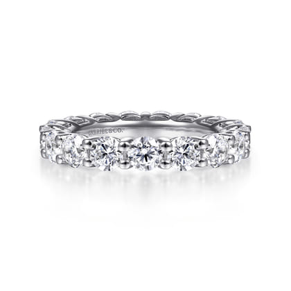 Basque - 14K White Gold Shared Prong Diamond Eternity Band