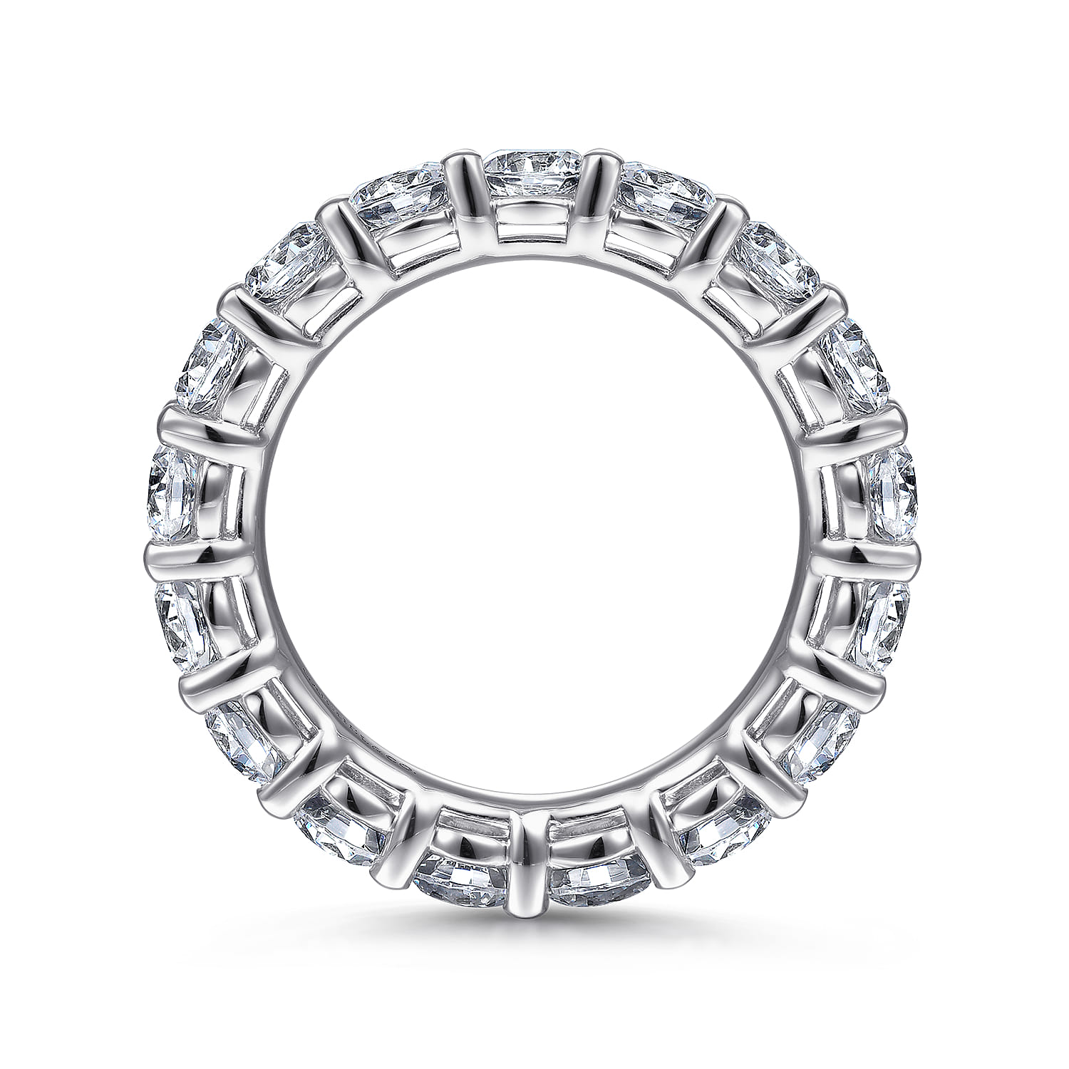 Eternity Band Wedding Ring in 14k White Gold with Round Natural Diamond at Gabriel & Co. - Shot 2