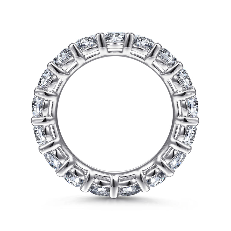 Eternity Band Wedding Ring in 14k White Gold with Round Natural Diamond at Gabriel & Co. - Shot 2