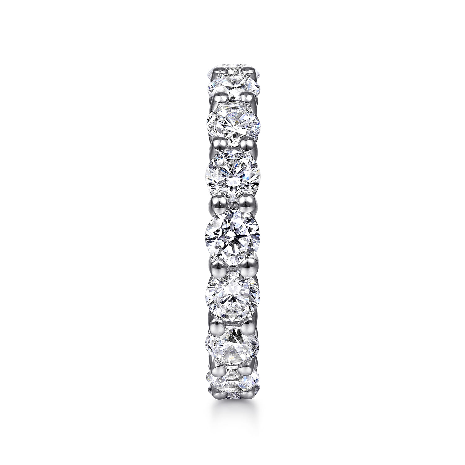 Eternity Band Wedding Ring in 14k White Gold with Round Natural Diamond at Gabriel & Co. - Shot 4