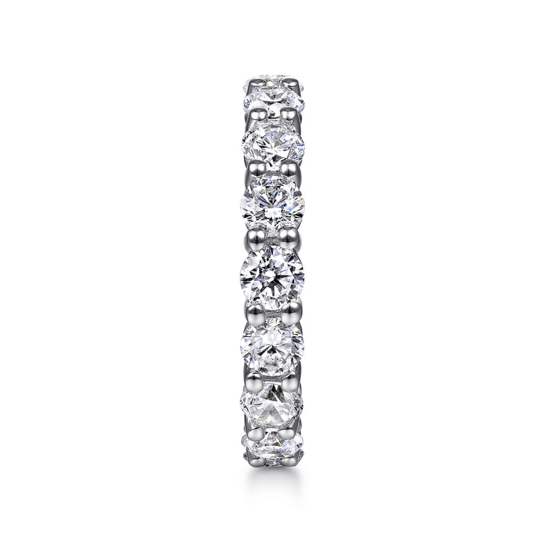 Eternity Band Wedding Ring in 14k White Gold with Round Natural Diamond at Gabriel & Co. - Shot 4