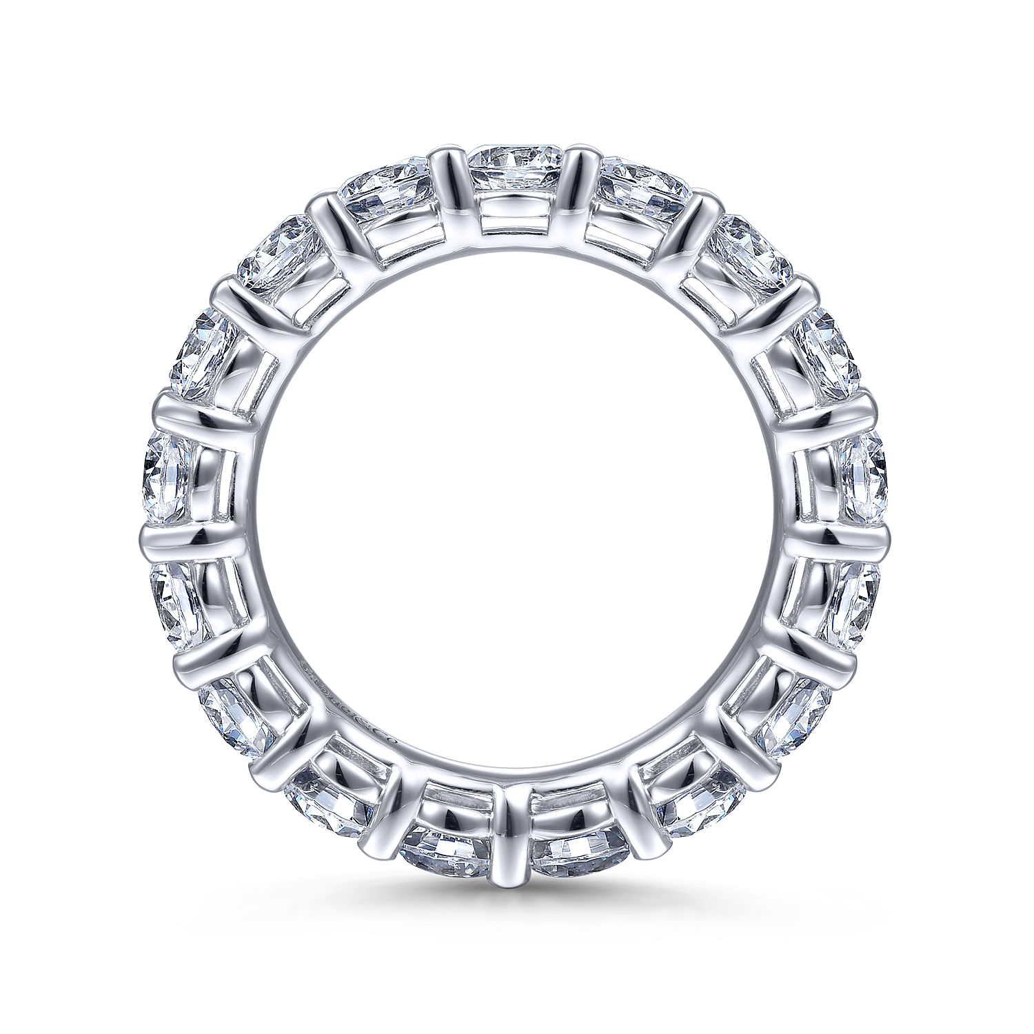 Eternity Band Wedding Ring in 14k White Gold with Round Natural Diamond at Gabriel & Co. - Shot 2