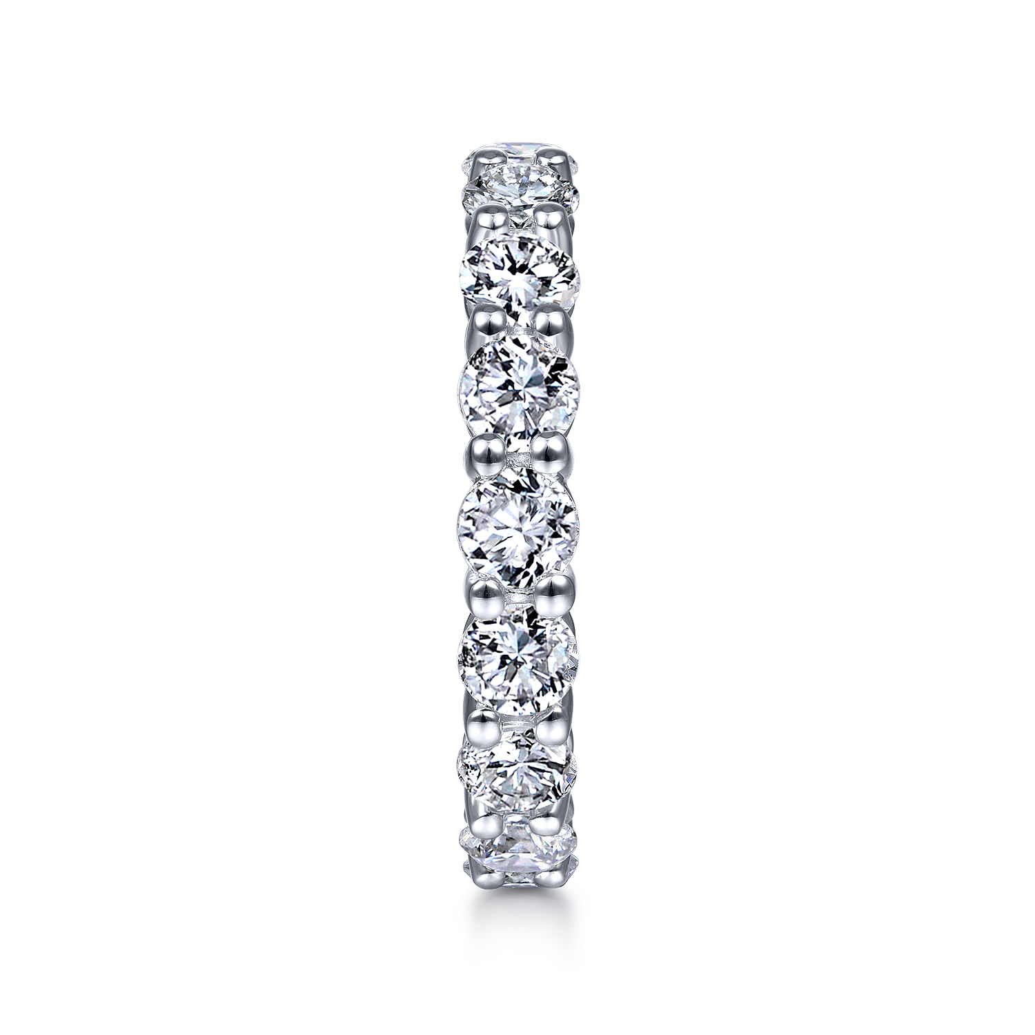 Eternity Band Wedding Ring in 14k White Gold with Round Natural Diamond at Gabriel & Co. - Shot 4