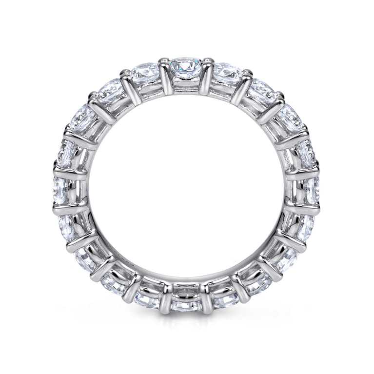 Eternity Band Wedding Ring in 14k White Gold with Round Natural Diamond at Gabriel & Co. - Shot 2