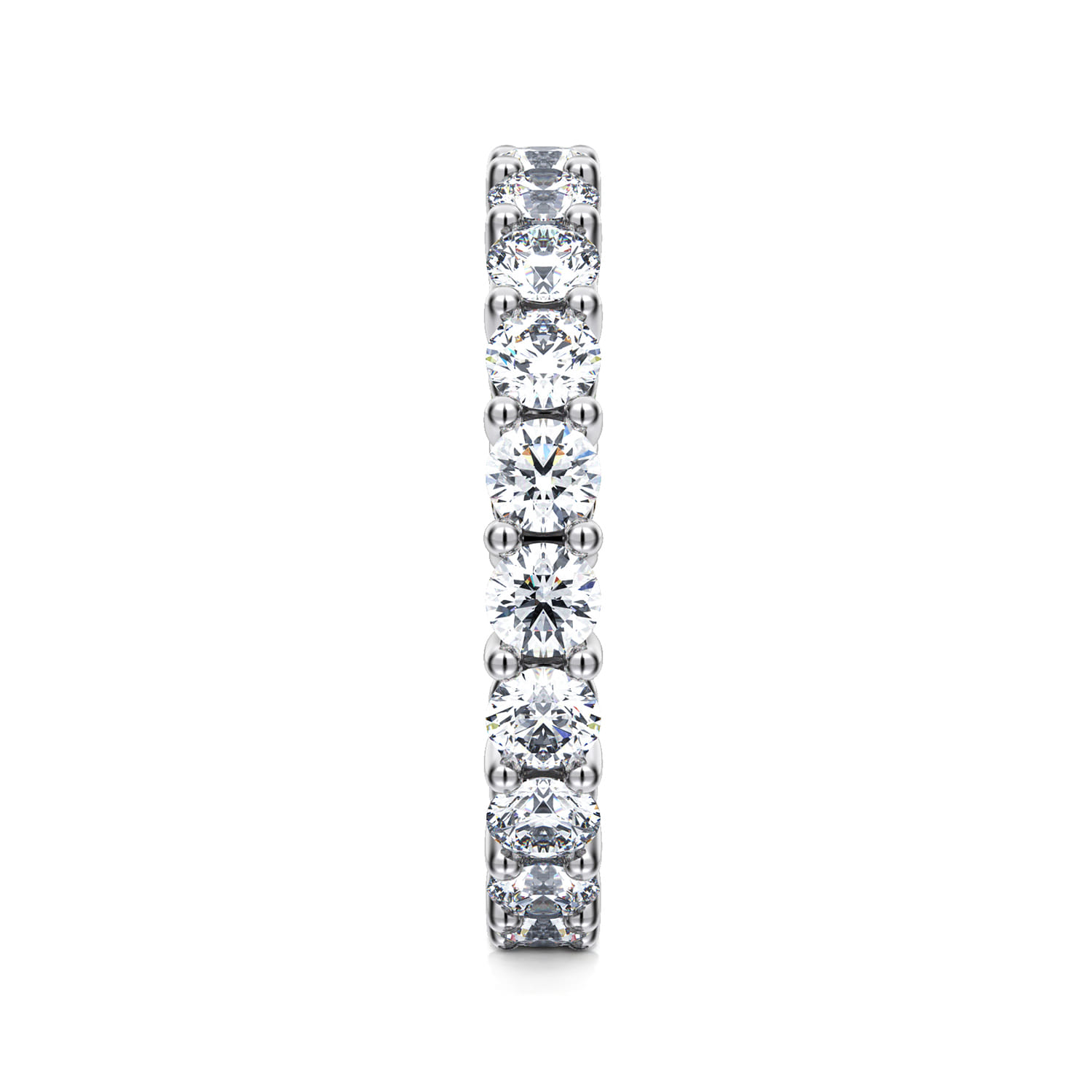 Eternity Band Wedding Ring in 14k White Gold with Round Natural Diamond at Gabriel & Co. - Shot 4