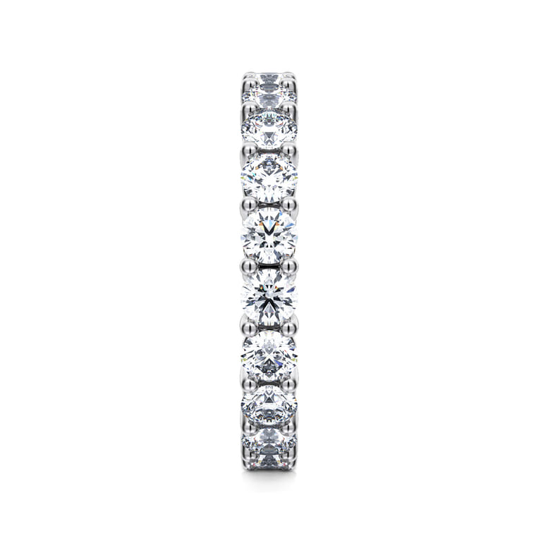 Eternity Band Wedding Ring in 14k White Gold with Round Natural Diamond at Gabriel & Co. - Shot 4