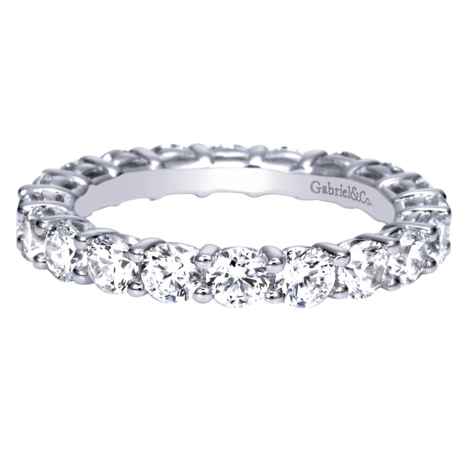 Eternity Band Wedding Ring in 14k White Gold with Round Natural Diamond at Gabriel & Co. - Shot 1