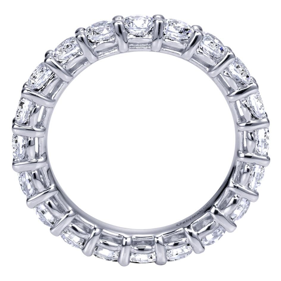 Eternity Band Wedding Ring in 14k White Gold with Round Natural Diamond at Gabriel & Co. - Shot 2