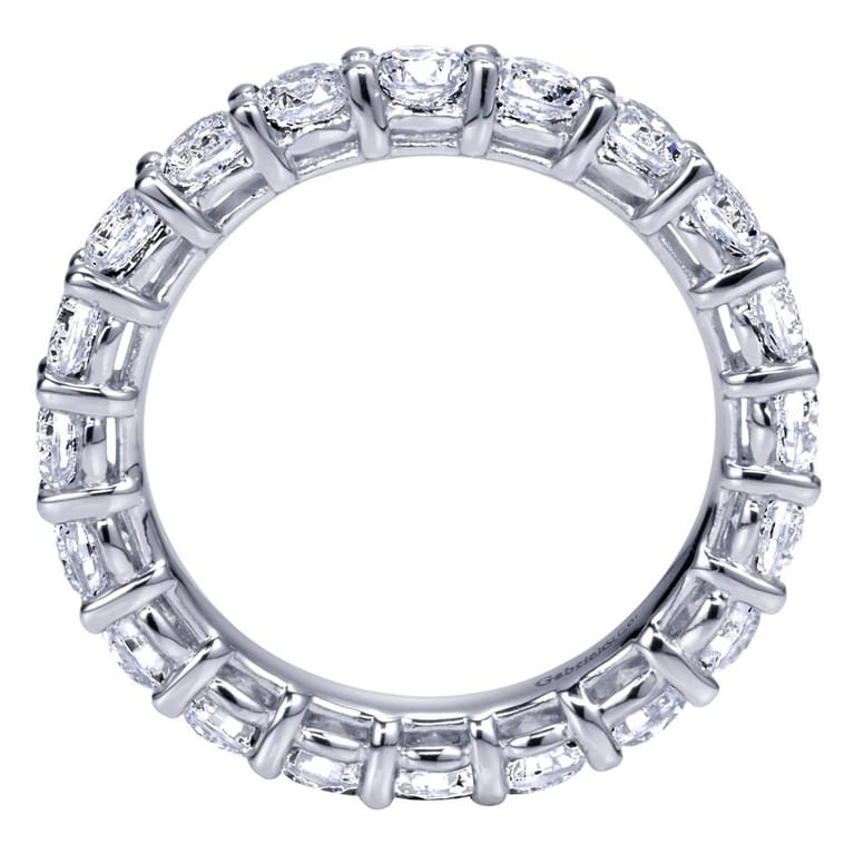 Eternity Band Wedding Ring in 14k White Gold with Round Natural Diamond at Gabriel & Co. - Shot 2