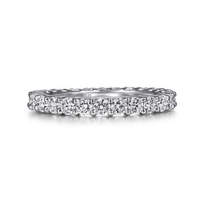 Basque - 14K White Gold Shared Prong Diamond Eternity Band