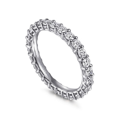 Basque - 14K White Gold Shared Prong Diamond Eternity Band