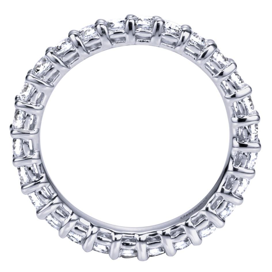 Eternity Band Wedding Ring in 14k White Gold with Round Natural Diamond at Gabriel & Co. - Shot 2