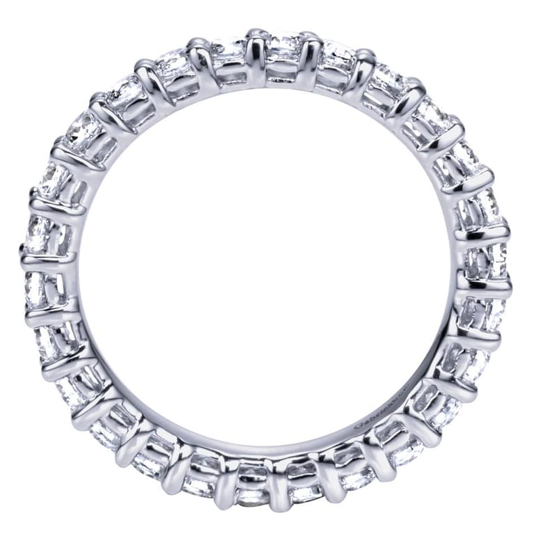 Eternity Band Wedding Ring in 14k White Gold with Round Natural Diamond at Gabriel & Co. - Shot 2