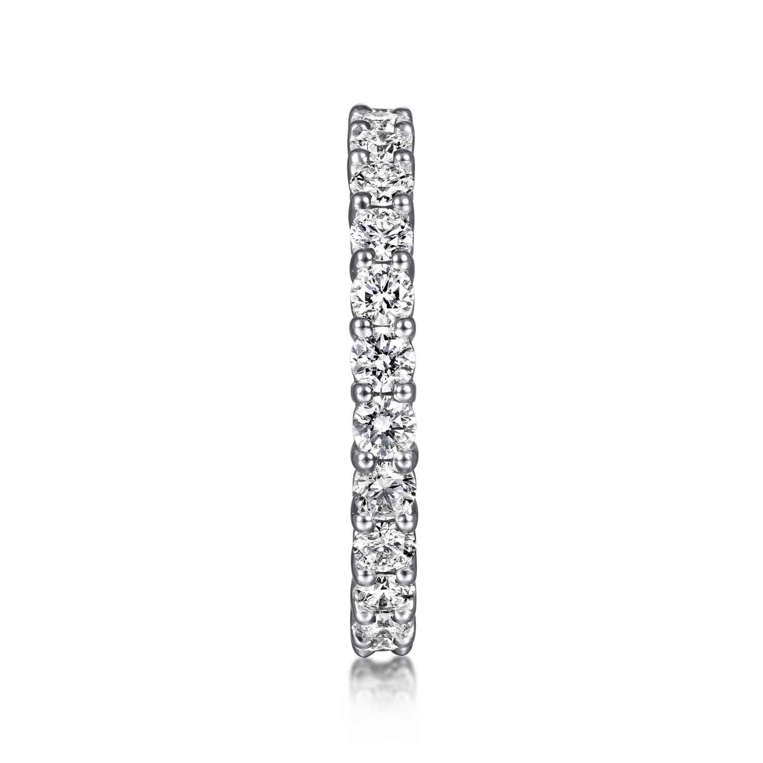Eternity Band Wedding Ring in 14k White Gold with Round Natural Diamond at Gabriel & Co. - Shot 4
