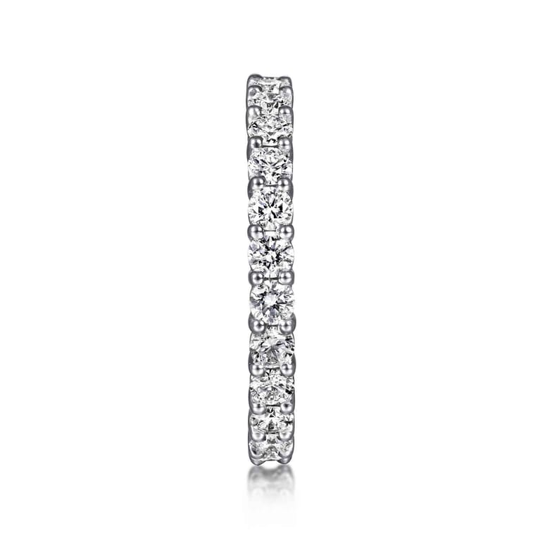 Eternity Band Wedding Ring in 14k White Gold with Round Natural Diamond at Gabriel & Co. - Shot 4