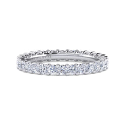 Basque - 14K White Gold Shared Prong Diamond Eternity Band