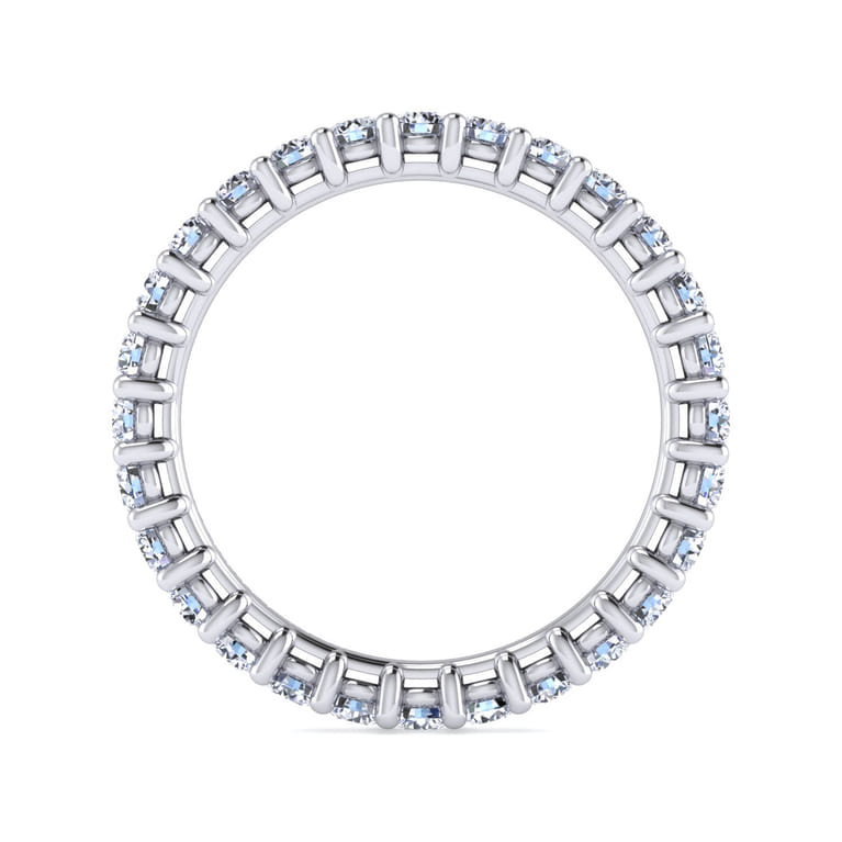 Eternity Band Wedding Ring in 14k White Gold with Round Natural Diamond at Gabriel & Co. - Shot 2