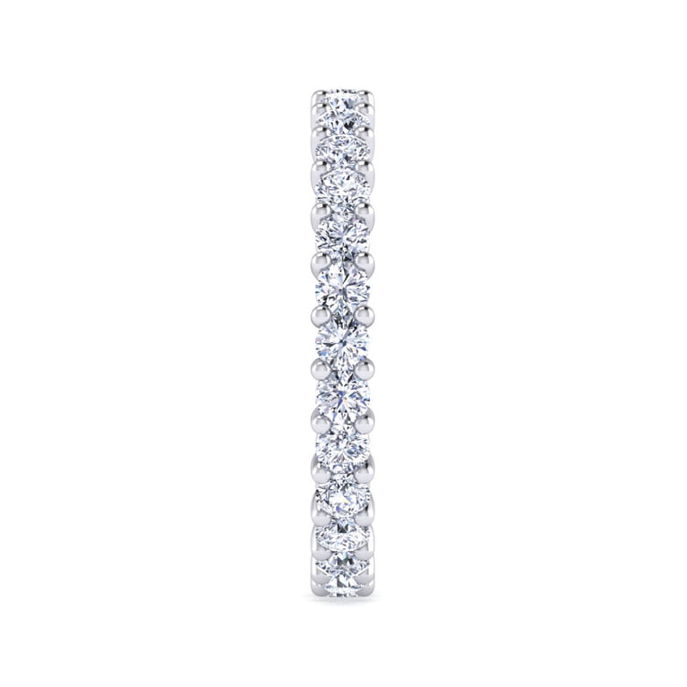 Eternity Band Wedding Ring in 14k White Gold with Round Natural Diamond at Gabriel & Co. - Shot 4