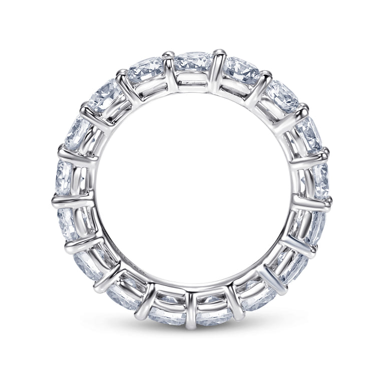 Eternity Band Wedding Ring in 14k White Gold with Round Natural Diamond at Gabriel & Co. - Shot 2
