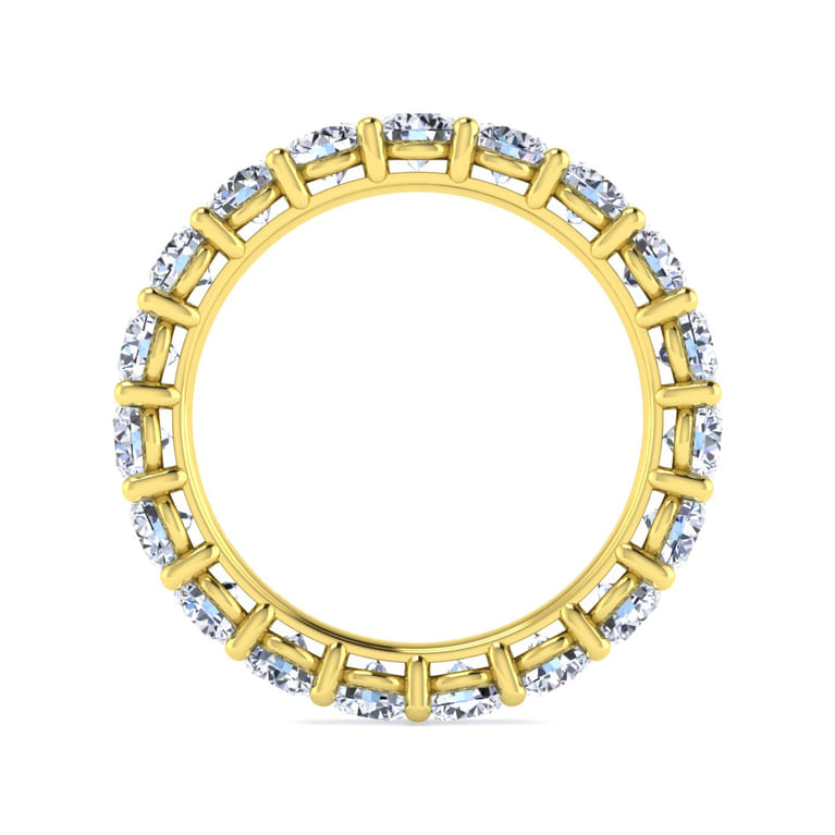 Eternity Band Wedding Ring in 14k Yellow Gold with Round Natural Diamond at Gabriel & Co. - Shot 2