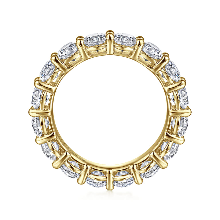 Eternity Band Wedding Ring in 14k Yellow Gold with Round Natural Diamond at Gabriel & Co. - Shot 2