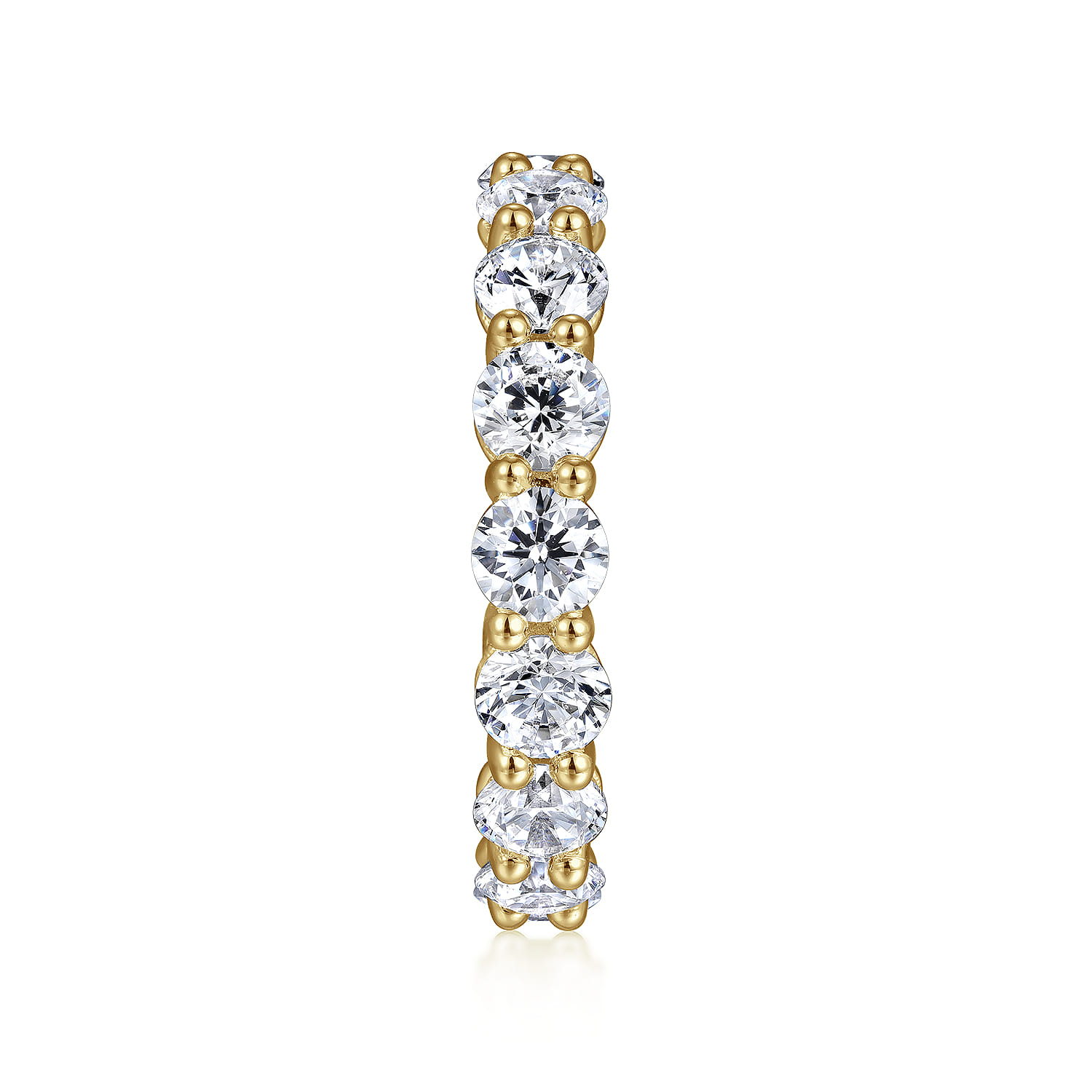 Eternity Band Wedding Ring in 14k Yellow Gold with Round Natural Diamond at Gabriel & Co. - Shot 4