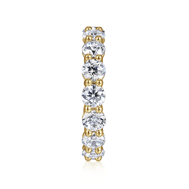 Eternity Band Wedding Ring in 14k Yellow Gold with Round Natural Diamond at Gabriel & Co. - Shot 4