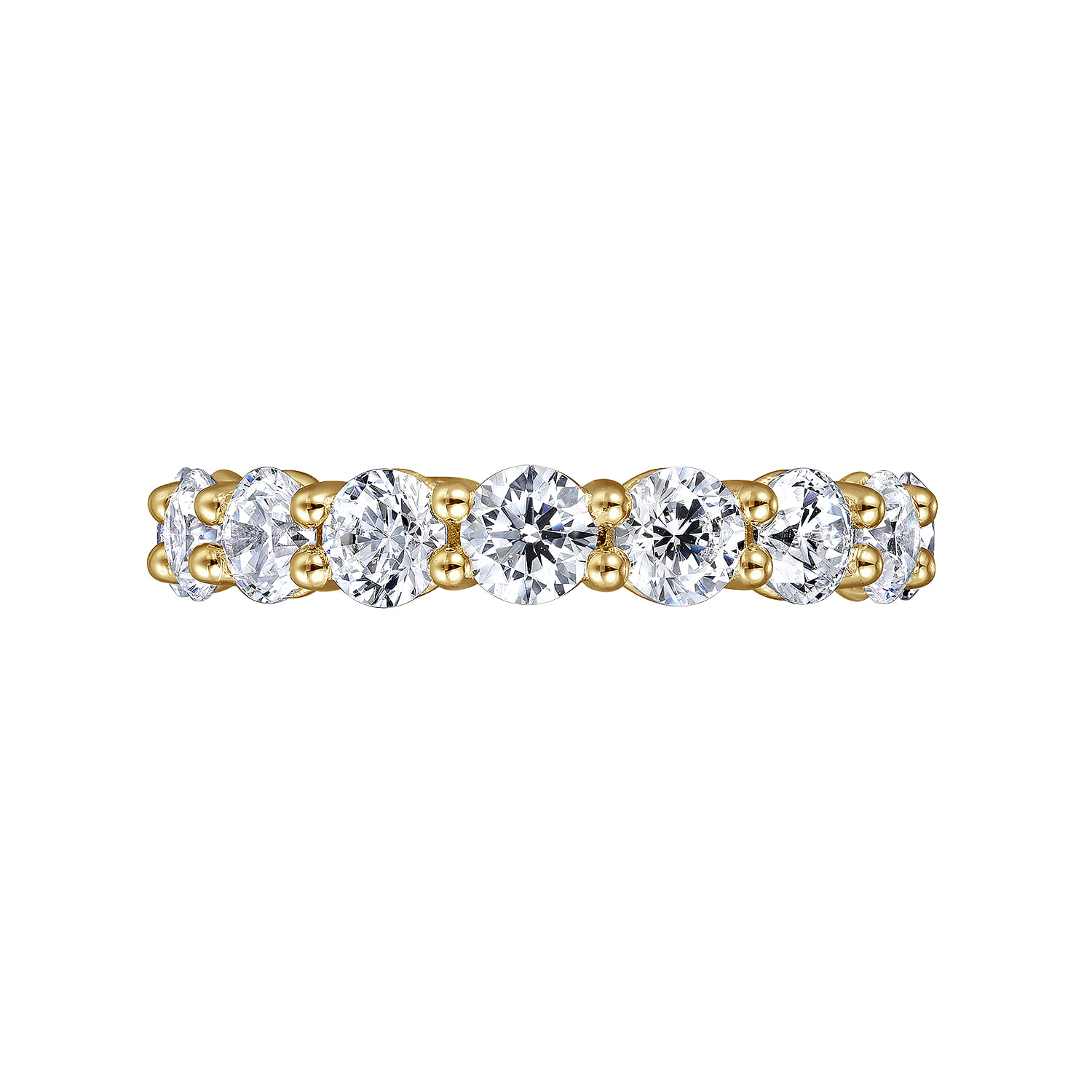 Eternity Band Wedding Ring in 14k Yellow Gold with Round Natural Diamond at Gabriel & Co. - Shot 5